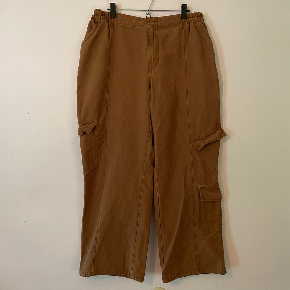 Arula Brown Cargo Pants Baggy Streetwear Loose High Rise Loose Women size A / XL